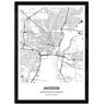 Nacnic Póster con mapa de Jackson USA (A4)