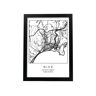Nacnic Póster Mapa Do Estilo Nico da Cidade Agradável em Preto e Branco