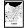 Nacnic Póster con mapa de Anchorage USA (A4)