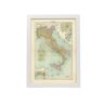 Nacnic Cartazes Geográficos De Em Estilo Vintage Mapa Político Da Itália Ilustrações De Antigos Mapamundis Em Tons De Sépia A4 Com Quadro Preto