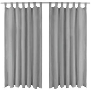 Vidaxl Cortinas de cetim com presilhas 2 pcs 140x175 cm cinzento