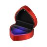 Zmdecqna Caixa de Anel em Formato de Coração com Led Azul Caixa de Anel com Iluminação em Formato de Coração