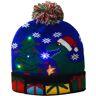 Elkuaie Natal de Malha Led Pom Beanie Chapéu Feio Suéter Férias Chapéu de Natal Engraçado Flash Inverno Papai Noel Cap