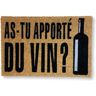 Koko Doormats Tapete de Entrada As-Tu Apporté Du Vin? (Castanho - 60 x 40 x 1.50 cm - Fibra de Coco e Base de PVC)