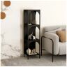 [En.Casa] Akaa Standing Shelf 4 níveis arqueada de aço 133 x 35 x 35 cm preto