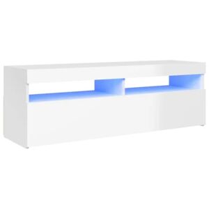 Vidaxl Móvel de TV com luzes LED 120x35x40 cm branco brilhante