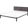 Beliani Cama de casal Clamart de Metal Preto 167x210x85