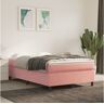 Clic N Buy Cama Boxspring com Colchão 120X200 Cm Veludo Rosa