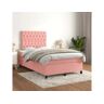 Clic N Buy Cama Boxspring com Colchão 120X200 Cm Veludo Rosa