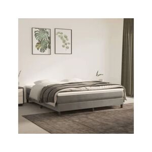 Vidaxl Estrutura de cama com molas 160x200 cm veludo cinzento-claro