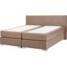 Beliani Cama continental President de Pele sintética Castanho 190x210x90