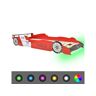 Vidaxl Cama carro de corrida LED para crianças 90x200 cm vermelho