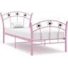 Vidaxl Estrutura de cama com design de futebol 90x200 cm metal rosa