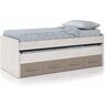 Forés Cama Dupla HABITDESIGN 1S7432Y (Branco Alpes - Basalto - Melamina - 69 x 198 x 96 cm)