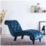 Vidaxl Chaise longue em veludo azul