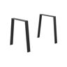 [En.Casa] Juego de 2x patas de mesa Kraftisried - 55 - 70 x 72 cm - Acero - Negro mate