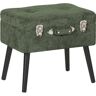 Beliani Mesa de cabeceira em forma de mala Mallard de Bombazine Verde 52x36x46