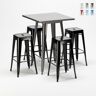 Ahd Amazing Home Design Conjunto de mesa alta e 4 bancos de metal design industrial tolix Gowanus