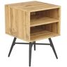 Beliani Mesa de cabeceira Lubock de MDF Castanho claro 40x40x55