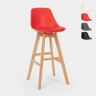 Superstool Banquinho alto com almofada de design escandinavo para bar e cozinha Willis Wood