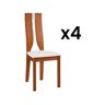 Vente Unique Cadeira Standard Silvia VENTE-UNIQUE (Natural Claro - Pele sintética e Madeira - 44x50x103 cm)