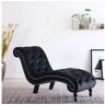 Vidaxl Chaise longue em veludo preto