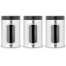 Brabantia Window Canister 1.4L Conjunto de Aço Brilhante 3 Peças