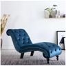 S/marca Sofá Chaise Longue (Veludo - Azul)