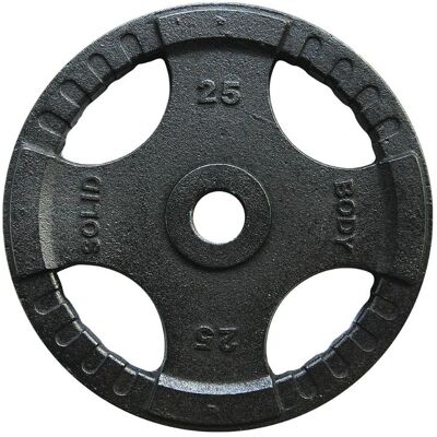 Body-Solid Tools Disco olímpico em ferro com agarres Body-Solid preto - 25kg (OPTK25) Body-Solid Tools Disco olímpico em ferro com agarres Body-Solid preto - 25kg (OPTK25)