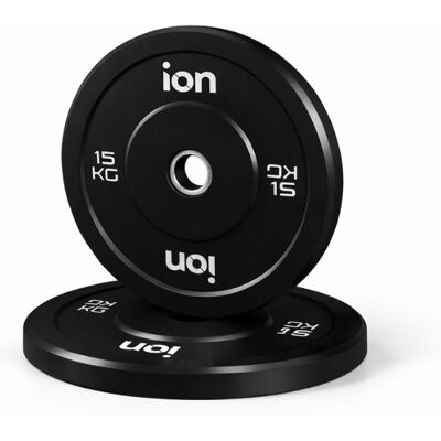 ION fitness Disco Olímpico Bumper Preto - 15kg (GLP019-15kg) ION fitness Disco Olímpico Bumper Preto - 15kg (GLP019-15kg)