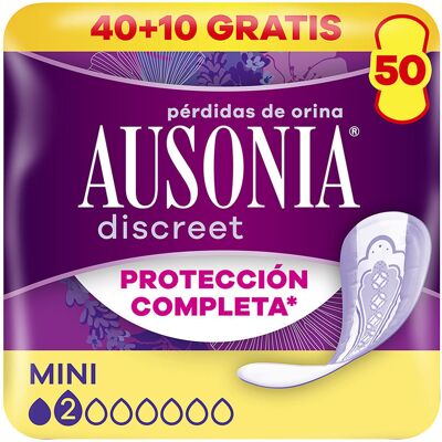 Absorventes para incontinência Ausonia Discreet Mini 50 unidades Absorventes para incontinência Ausonia Discreet Mini 50 unidades