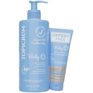 Topicrem Leite hidratante para bebês 500 ml + gel de limpeza 75 ml (2 unidades) Topicrem Leite hidratante para bebês 500 ml + gel de limpeza 75 ml (2 unidades)