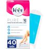 Veet Pure Wax Bands pele sensível corpo 40 u