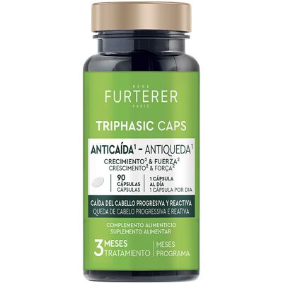 Rene Furterer Cápsulas de suplemento alimentar antiqueda Triphasic Caps 90 unidades Rene Furterer Cápsulas de suplemento alimentar antiqueda Triphasic Caps 90 unidades