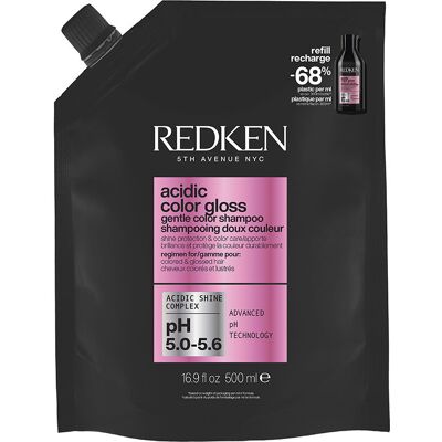 Redken Shampoo sem sulfato Acidic Color Gloss aumenta o brilho da sua cor refil 500 ml Redken Shampoo sem sulfato Acidic Color Gloss aumenta o brilho da sua cor refil 500 ml