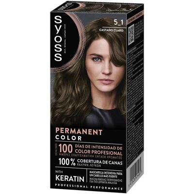 Syoss Permanent Color #5.1-Castaño Claro Syoss Permanent Color #5.1-Castaño Claro