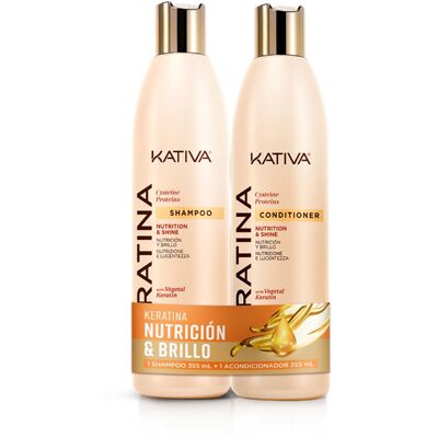 Kativa Keratina Kit Shampoo 355 Ml + Condicionador 355 Ml Kativa Keratina Kit Shampoo 355 Ml + Condicionador 355 Ml
