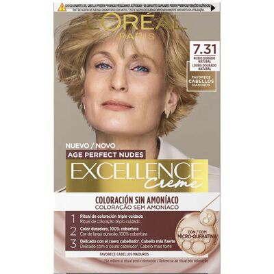 L'Oréal París Excellence Creme coloración sin amoníaco con micro-queratina #7.31-Rubio Dorado Natural L'Oréal París Excellence Creme coloración sin amoníaco con micro-queratina #7.31-Rubio Dorado Natural
