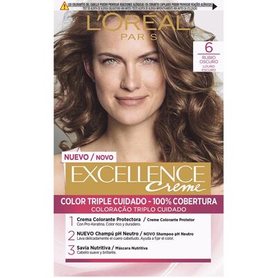 L'Oréal París Excellence Creme tinte #6 rubio oscuro L'Oréal París Excellence Creme tinte #6 rubio oscuro