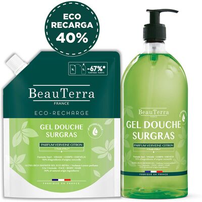 Beauterra Verbena Limón Gel + Recarga Estuche 2 pz Beauterra Verbena Limón Gel + Recarga Estuche 2 pz