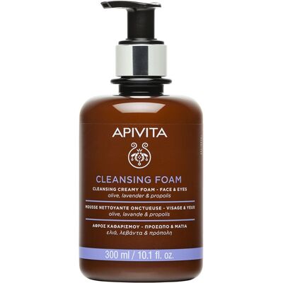 Apivita Creme de limpeza espumante para rosto e olhos com oliva e lavanda 300 ml Apivita Creme de limpeza espumante para rosto e olhos com oliva e lavanda 300 ml