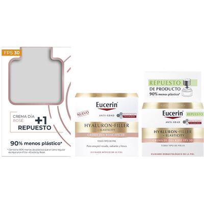 Eucerin Creme de dia Rosé com preenchimento de ácido hialurônico e elasticidade Fps 30 + refil (2 unidades) Eucerin Creme de dia Rosé com preenchimento de ácido hialurônico e elasticidade Fps 30 + refil (2 unidades)