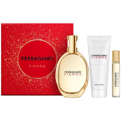 Salvatore Ferragamo Caixa Fiamma de 3 peças Salvatore Ferragamo Caixa Fiamma de 3 peças