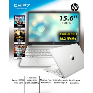 Hp Portátil HP 15s-eq2074np - Ryzen 5 5500U / 12GB RAM / 256GB SSD / 15.6'' Full HD / Vega 8 / Sem Sistema Operativo