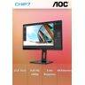 AOC 24P2Q - Monitor LED - 24" (23.8" visível) - 1920 x 1080 Full HD (1080p) @ 75 Hz - IPS - 250 cd/m² - 1000:1 - 4 ms - HDMI, DVI, DisplayPort, VGA - altifalantes - preto