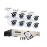 ZOSI Kit Vigilância 8 Câmaras brancas com Disco HDD 1 Tb para gravação imagens