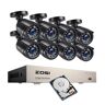 ZOSI Kit Vigilância 8 Câmaras pretas com Disco HDD 1 Tb para gravação imagens