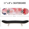 Skate 80cm 7 camadas WeSkate Rolamentos ABEC-7 rosa