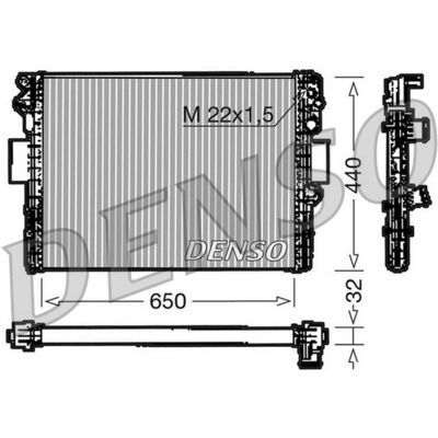Radiador, arrefecimento do motor DENSO DRM12005 Radiador, arrefecimento do motor DENSO DRM12005