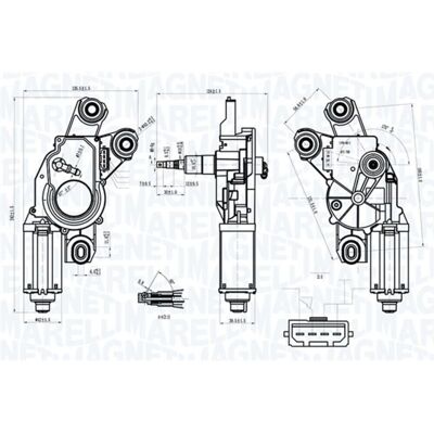 Motor do limpa para-brisas MAGNETI MARELLI 064070000010 Motor do limpa para-brisas MAGNETI MARELLI 064070000010